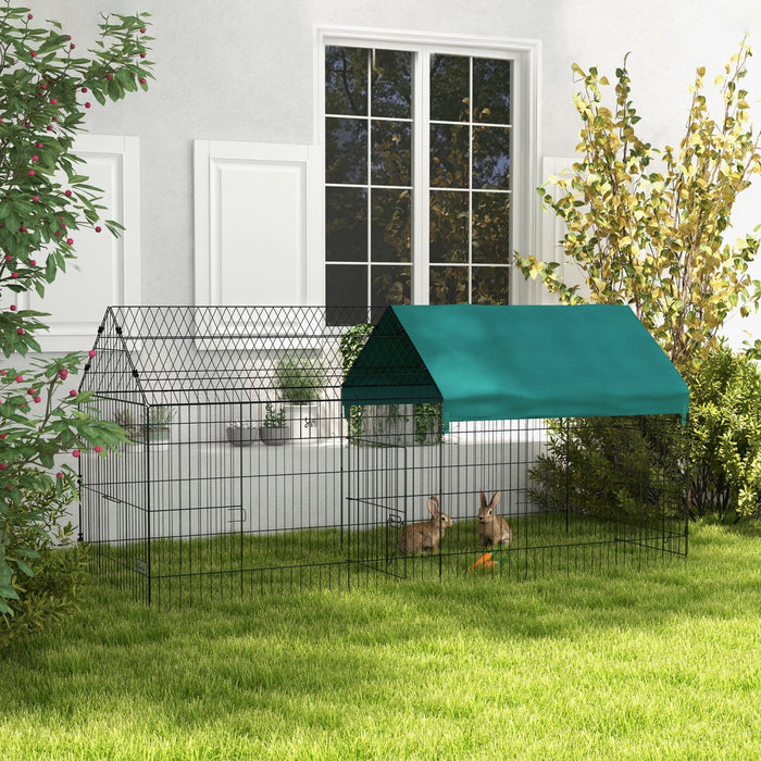 Pawhut 87\" Small Animal Cage, Pet Playpen For Chicken, Rabbits, Chinchillas, Outdoor Small Animal Pl