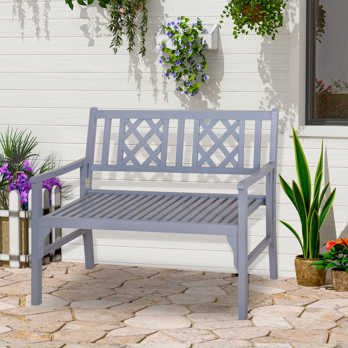 Outsunny Foldable Garden Bench,grey