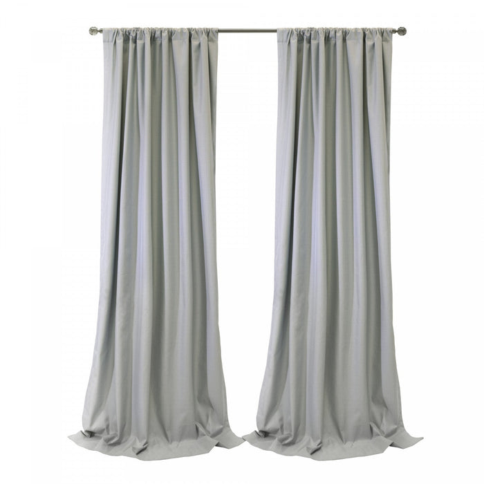 Thermaplus Brooklyn Grey Blackout Dual Header Curtain Panel - 52 x 84