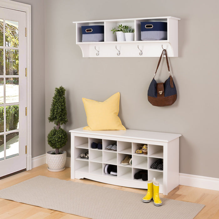Hanging 48\" Entryway Shelf - White