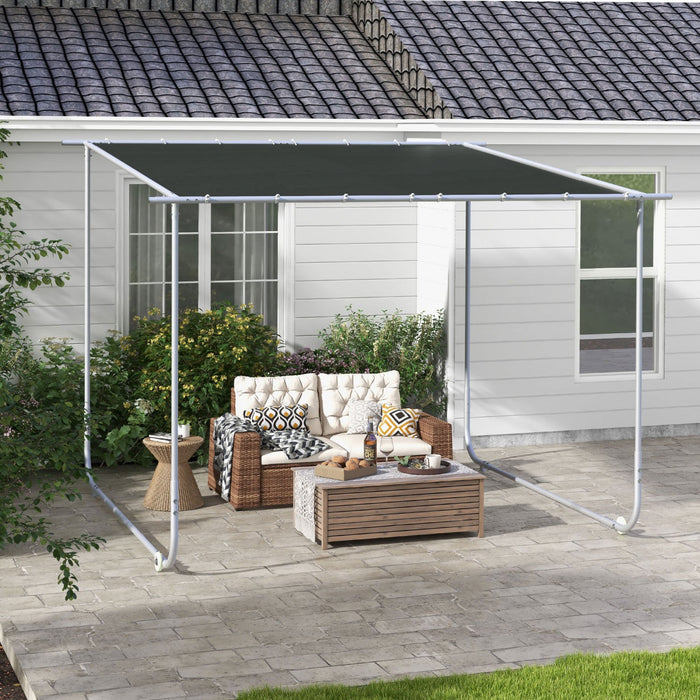 Outsunny 10' X 10' Mobile Pergola, Outdoor Gazebo With Wheels, Uv-resistant Canopy, And Sandbags, Su