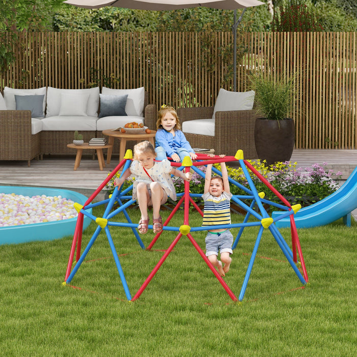 Outsunny 6 Ft Geometric Dome Climber Play Center, Outdoor Jungle Gym With Rust And Uv-resistant Stee