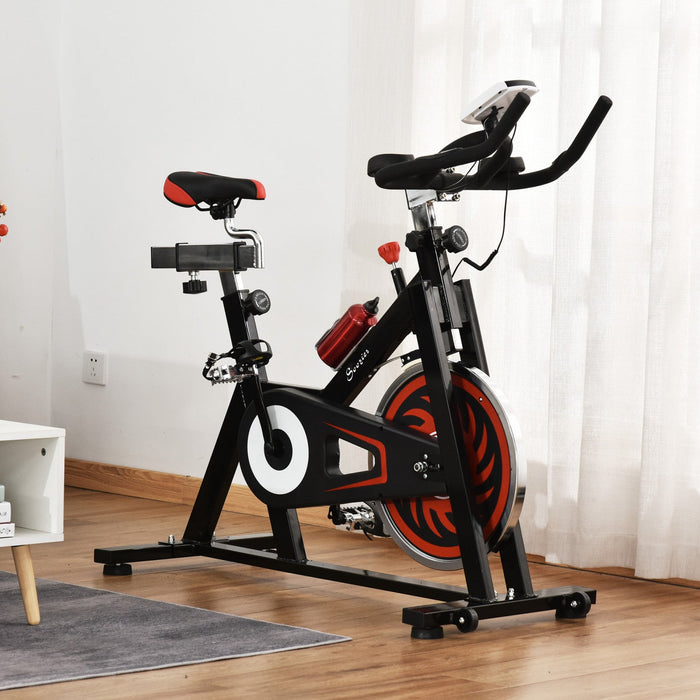 Soozier Indoor Exercise Bike, Stationary Bike, Upright Cycling Sport Cardio Machine For Home Gym Wit