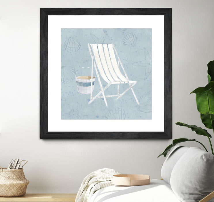 \"Serene Seaside Iii\" Matted and Framed Black 30x30 Wall Art