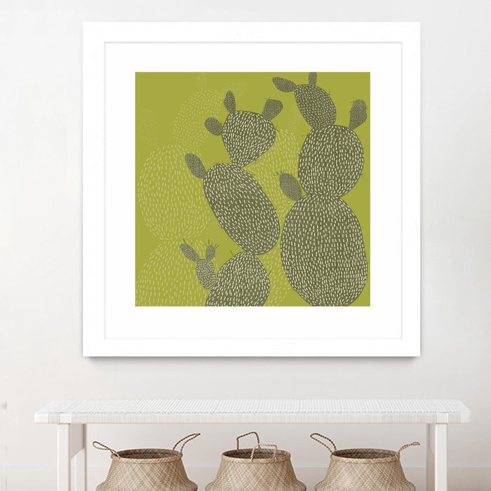 \"Opuntia Ii\" Matted and Framed White 30x30 Wall Art