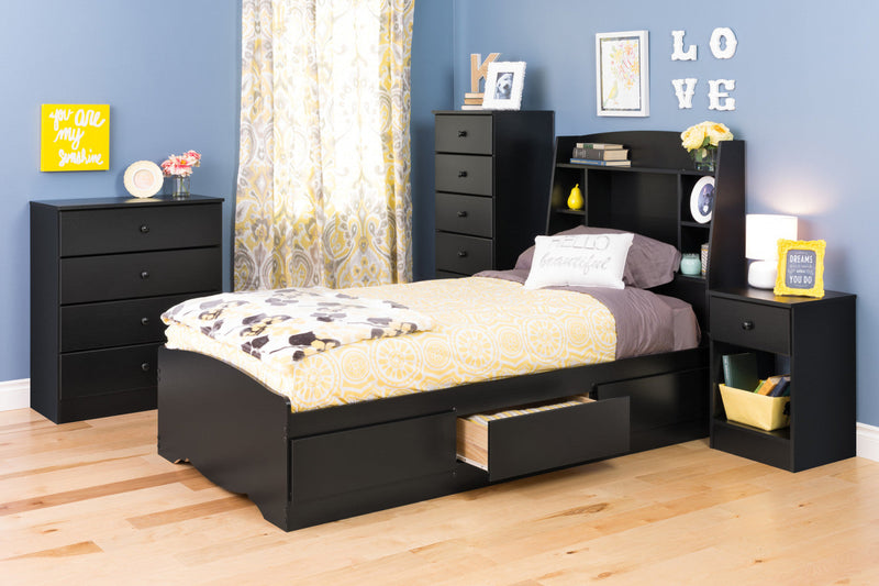 Astrid 4-Drawer Dresser - Black