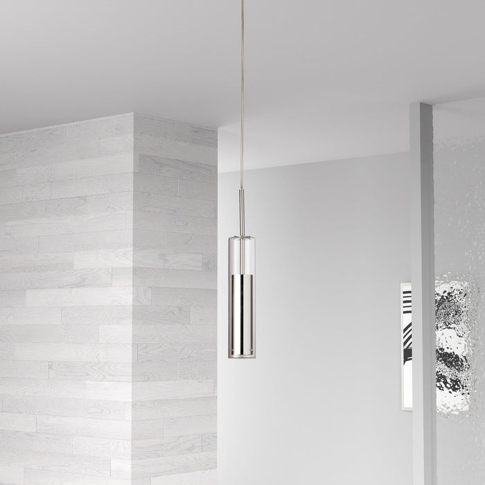 Dainolite Luna LED Pendant 6w Polished Chrome Finish Clear Glass Lamp
