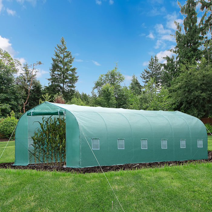 Outsunny 26'l X 10'w X 6.8' H Large Steeple Walk-in Greenhouse Outdoor Garden Plant Seed Tunnel Grow