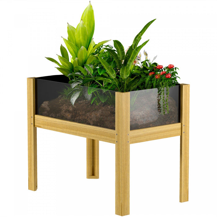 Outsunny Wooden Planter Box Outdoor Raised Planter, 29.5" x 18.1" x 23.8"