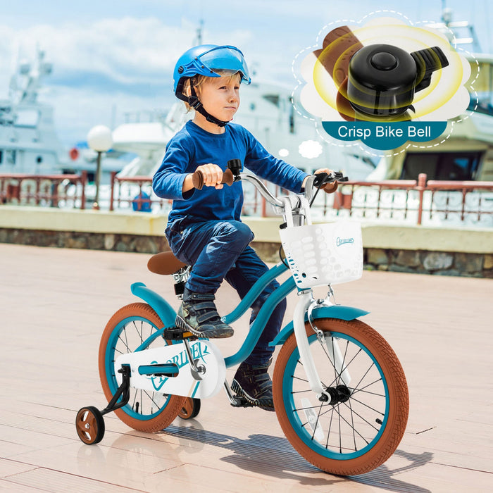 Costway 16" Kids Bike Toddler Adjustable Bicycle Withtraining Wheel For 4-7 Years Old
