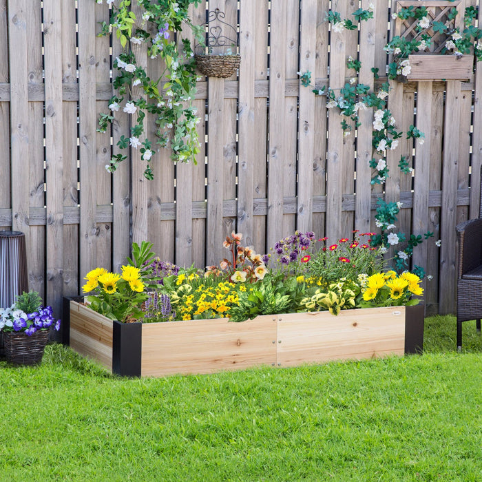 Outsunny 63\" X 32\" Raised Garden Bed With Metal Corner Bracket, Easy To Install Planter Box For Grow