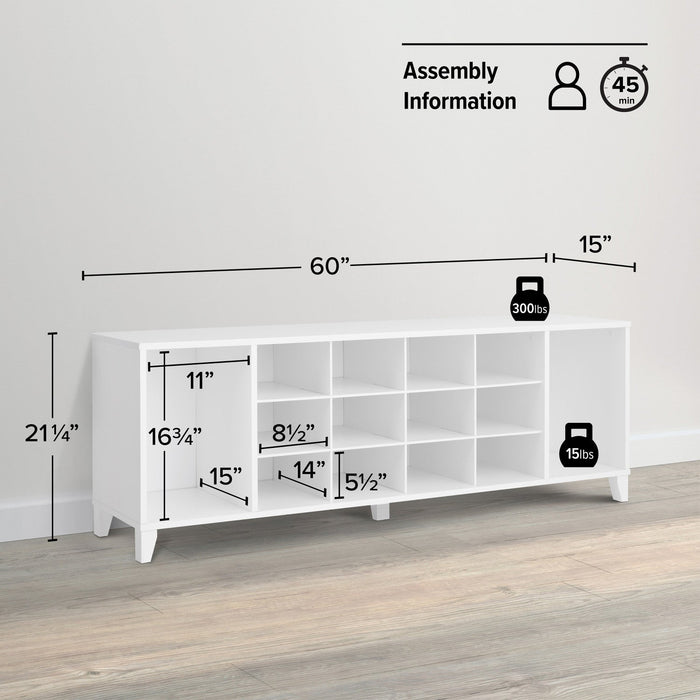 Prepac 60\" Shoe Bench - White