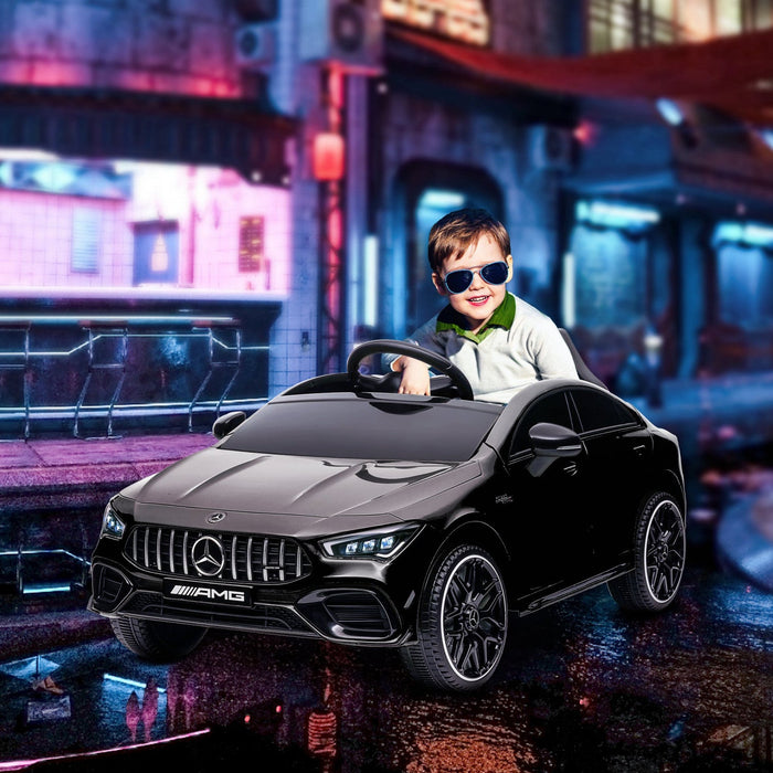 Qaba Mercedes-amg Cla 45 Licensed 12v Powered Ride-On Car, Battery Powered Kids Electric Car With Re