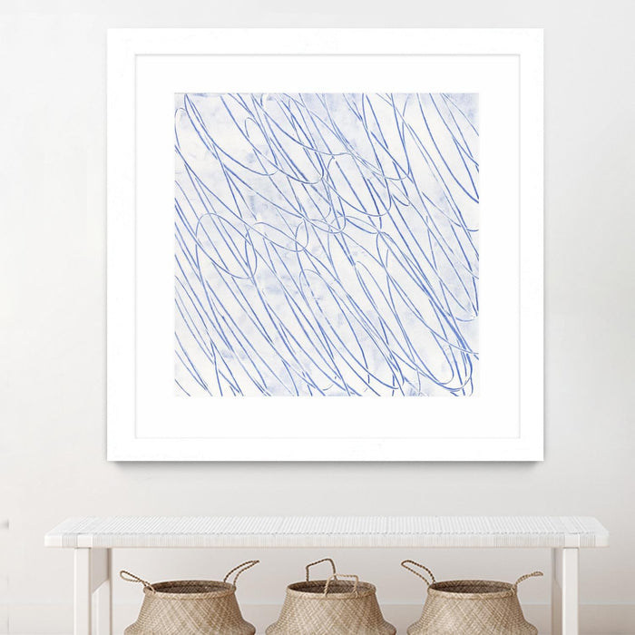 \"Hula Ii\" Matted and Framed White 36x36 Wall Art