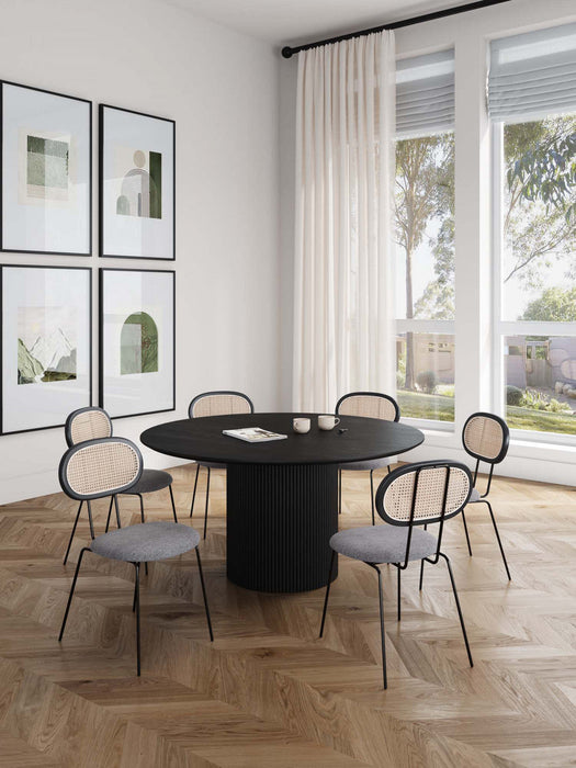 Hathaway and Jardin Modern Industry Chic 7-Piece Dining Set in Black and Gray Dining Room Set 