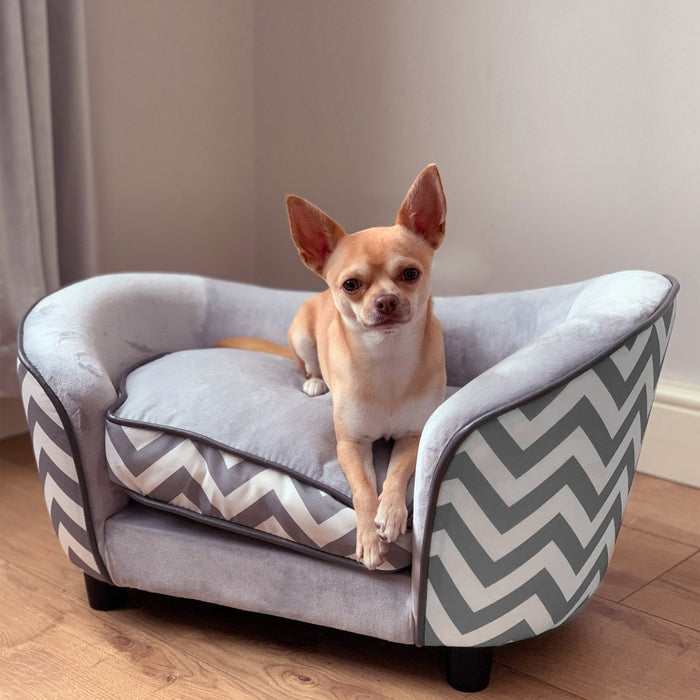 Pawhut Pet Sofa Elevated Dog Bed Raised Cat Couch Puppy Furniture For Small Sized Dogs With Storage 
