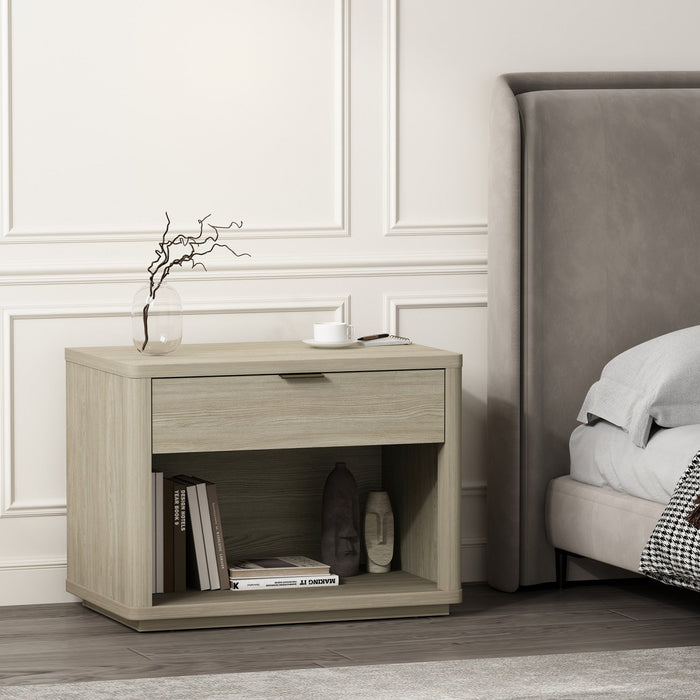Evelyn Modern 32\" Nightstand in Natural (1-Drawer) 