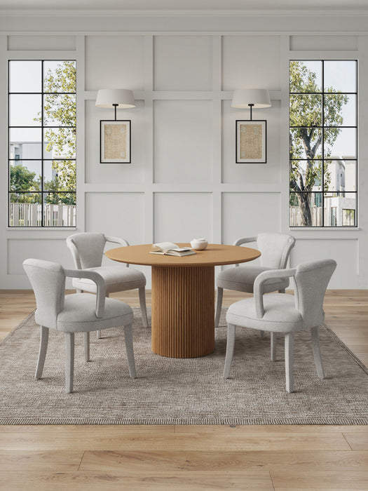 Hathaway and Palmer Modern Industry Chic 5-Piece Dining Set in Gold Dust and Natural Dining Room Set 
