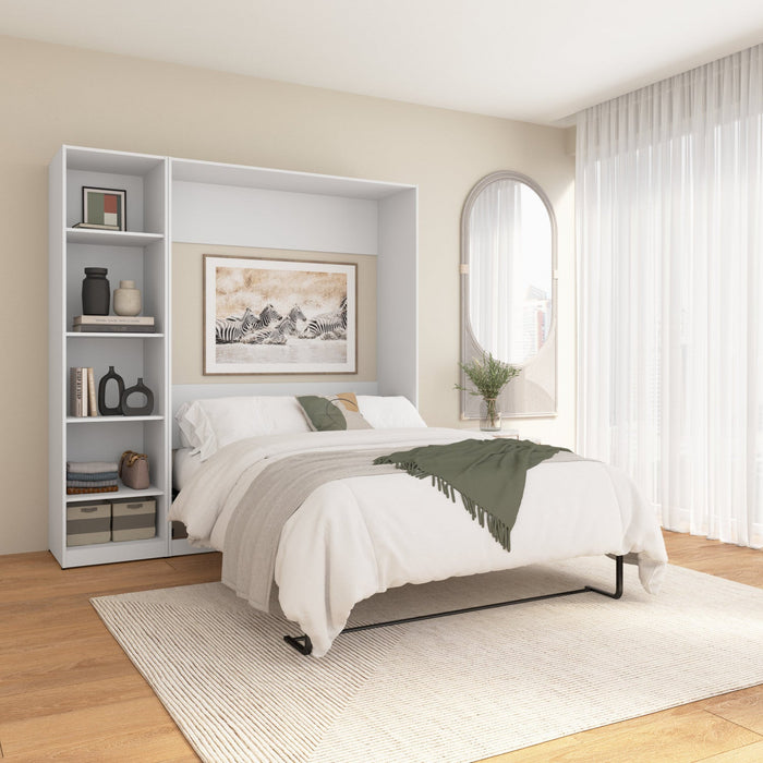 Bestar Claremont 5-Shelf Full Murphy Bed - White