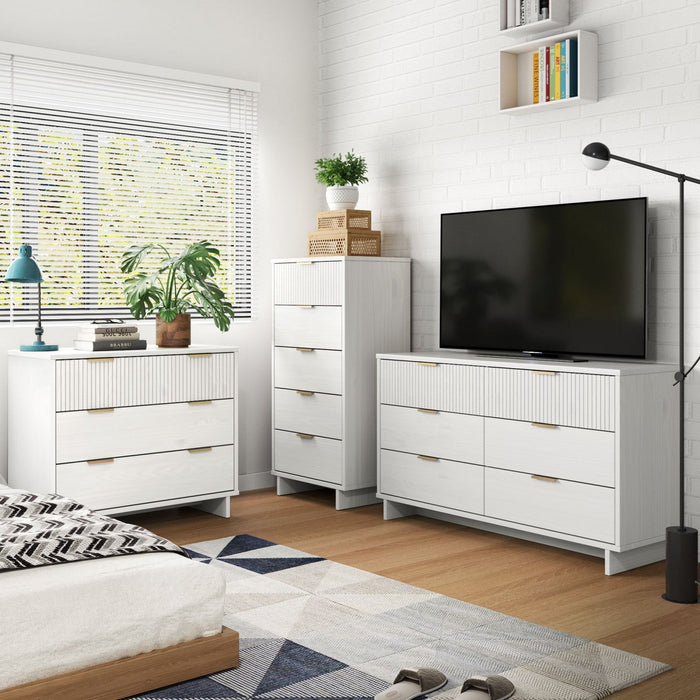Granville Modern 3-Piece Dresser Set in White 