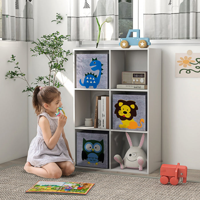 Qaba Kids Bookcase Bookshelf, Toy Storage Organizer, Kids Storage Shelf Cabinet For Children's Room,