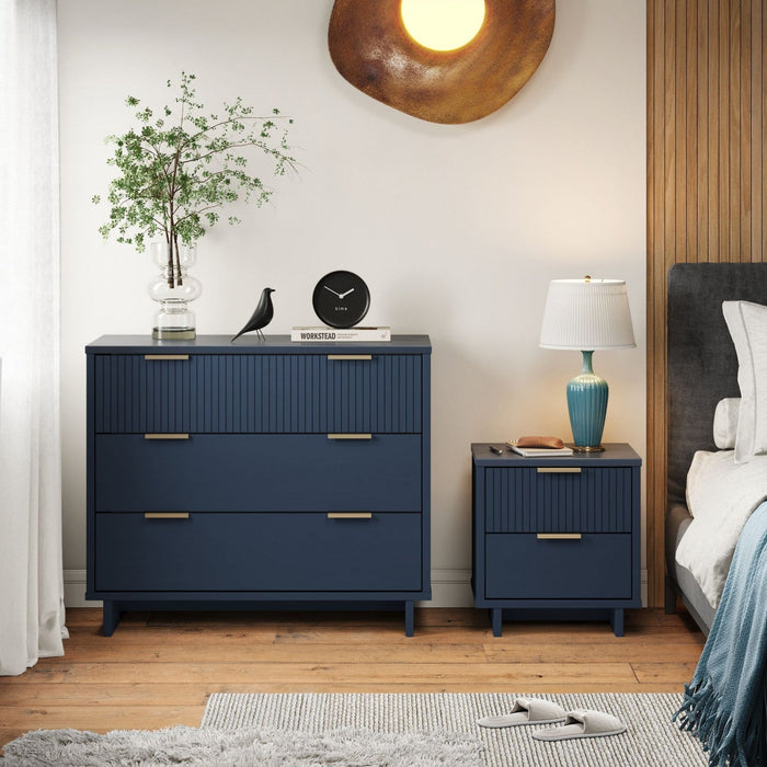 Granville Modern 2-Piece Dresser Set in Midnight Blue 