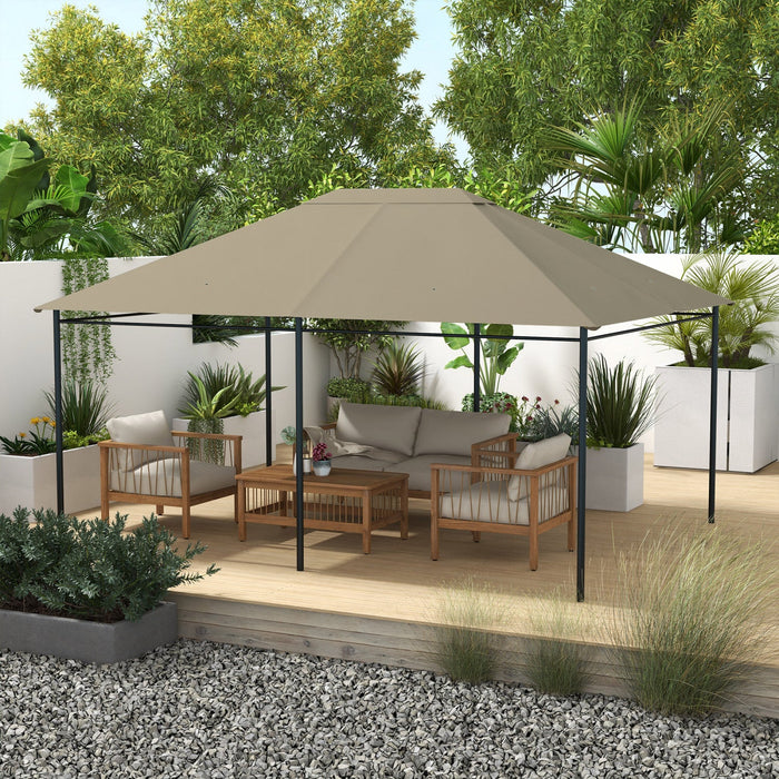 Outsunny 10' X 13' Gazebo Canopy Replacement, Outdoor Gazebo Cover Top Roof Replacement With Vents A
