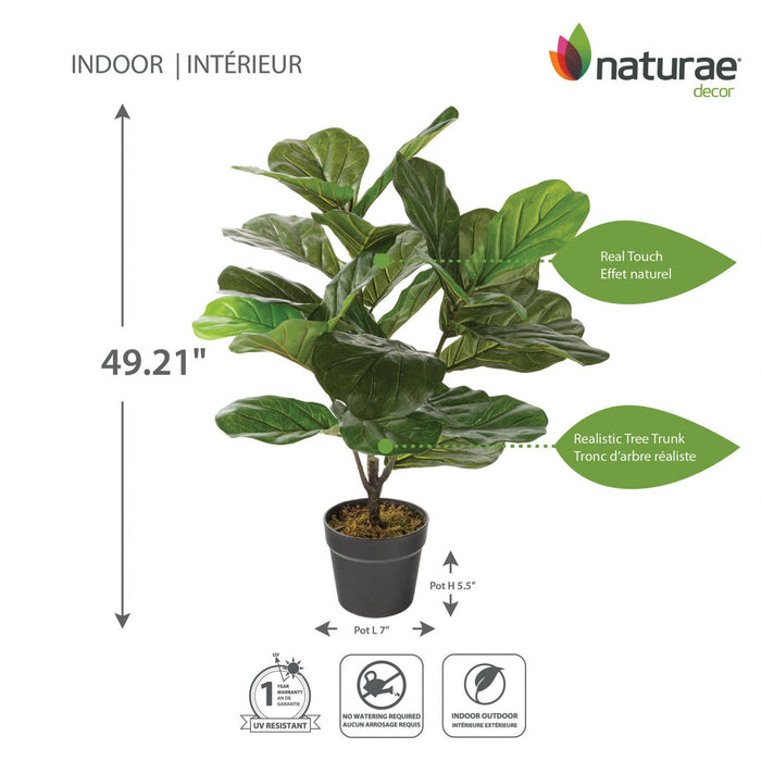 Artificial 27\" Fiddle Leaf In Black Pot 