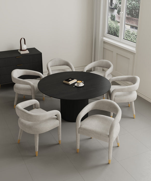 Aspen and Hathaway Modern Industry Chic 7-Piece Dining Set in Gold Dust and Black 