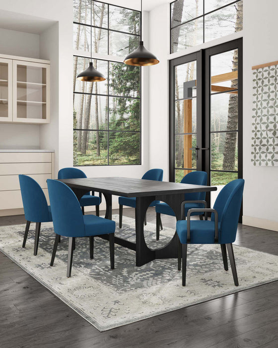 Hillman Modern 6-Piece Dining Chair Set in Blue 