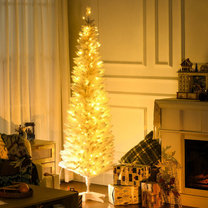 Homcom 6' Prelit Artificial Christmas Tree With Warm White Led Lights