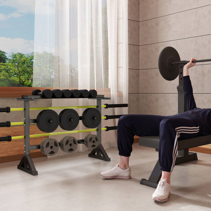 Soozier Weight Rack For Plates, Dumbbells, Barbell Bars, 1100lbs Capacity