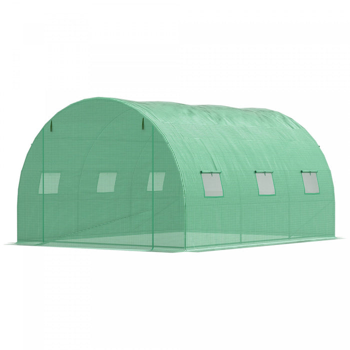 Outsunny Walk-in Polytunnel Greenhouse, Outdoor Garden Tunnel Greenhouse