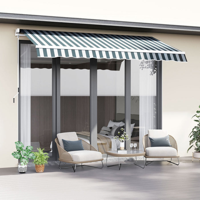 Outsunny 8' x 7' retractable awning, patio awnings, sunshade shelter with 280g/m² Uv & Water-resista