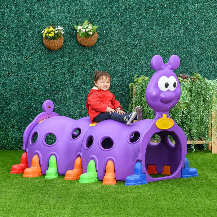 Qaba Caterpillar Tunnels For Kids To Crawl Through Climbing Toy Indoor & Outdoor Play Structure For 