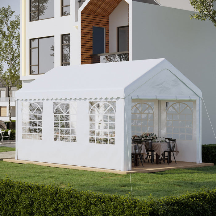 Outsunny 20'x13' Heavy Duty Party Tent, Carport Garage Canopy, Portable Sun Shelter With Sidewalls W