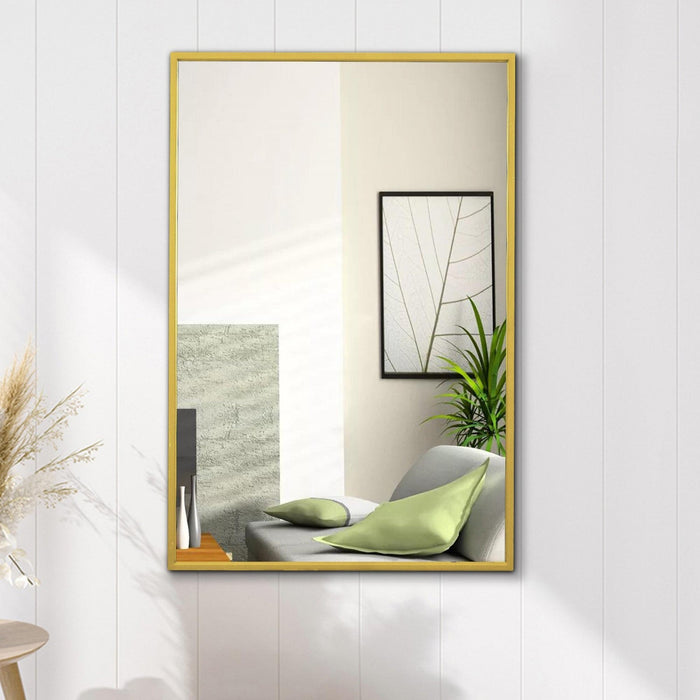 Arcus 24\" X 36\" Hand Crafted Linear Rectangular Mirror - Gold