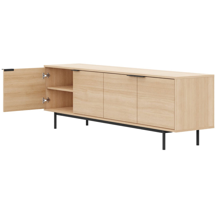 Nordika Hamilton 70\" TV Stand with 4 Storage Cabinets - Natural Blonde Oak 