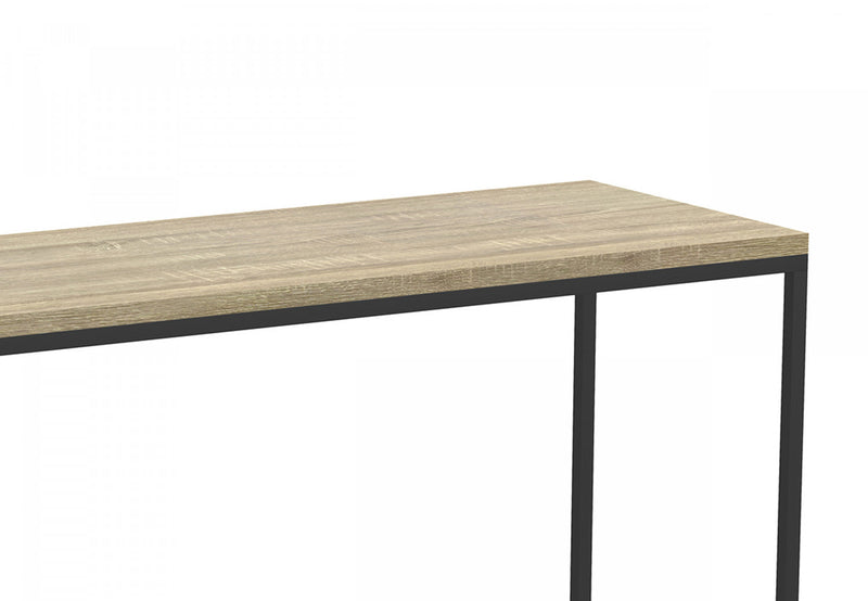 31” Modern Console Table - Dark Taupe With Black Metal 