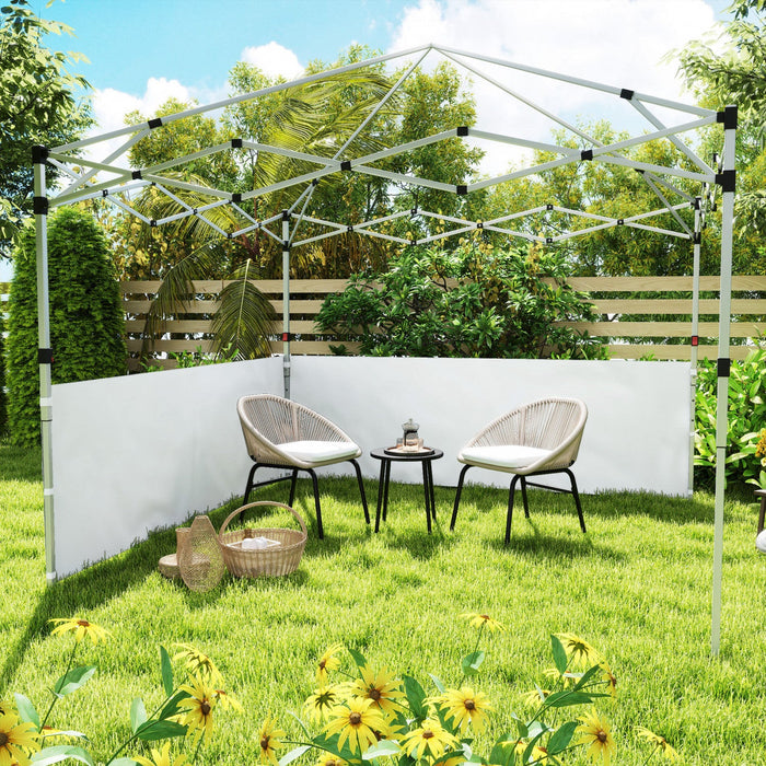Outsunny 2 Pcs Canopy Half Walls For 10' X 10' Or 10' X 20' Canopy, White