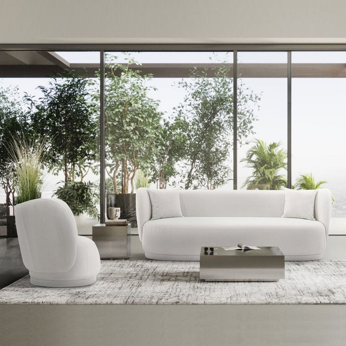 Siri Modern 2-Piece Sofa Set in Cream 