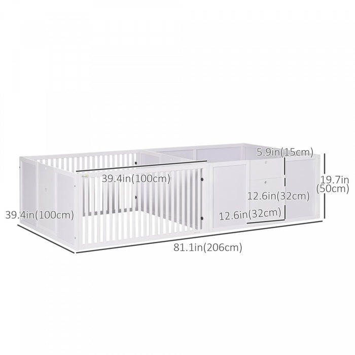 Pawhut Whelping Box For Dogs, 20\"h Puppy Whelping Box With Removable Doors, Dog Birth Supplies & Ess