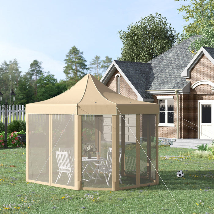 Outsunny 13' X 10' Pop Up Gazebo, Octagon Canopy Tent With Zippered Mesh Sidewalls, Weight Bags, Hei