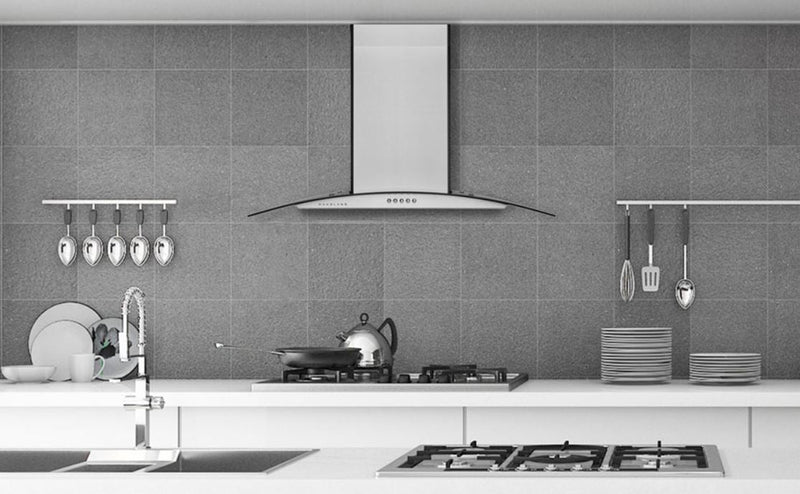 Hauslane 30\" Glass Canopy Wall Mount Range Hood - WM-600SS-30