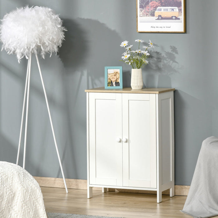 HOMCOM Storage Cabinet with 2 Doors, 2 Adjustable Shelves for Living Room