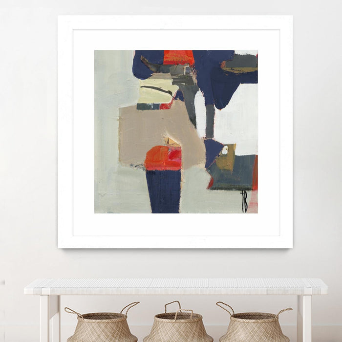 \"Orange Crush V9\" Matted and Framed White 36x36 Wall Art