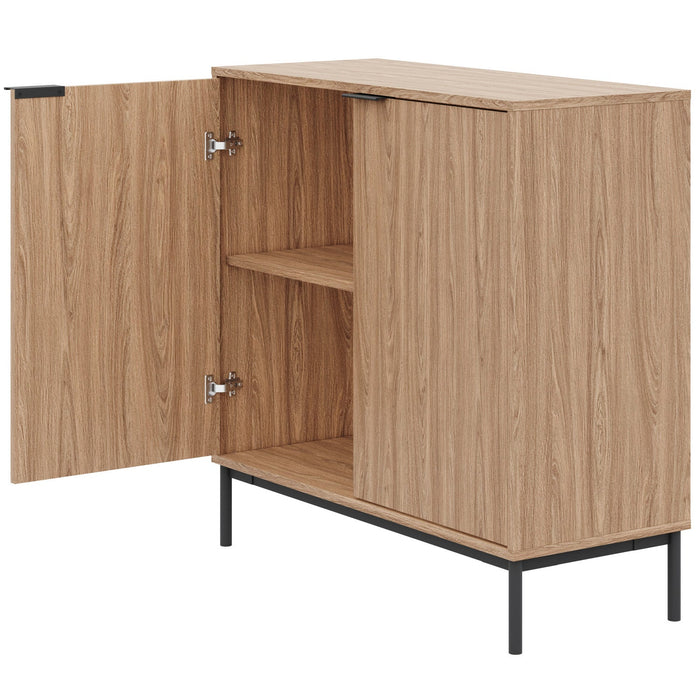 Nordika Slim 2-Door Storage Cabinet - Light Walnut 
