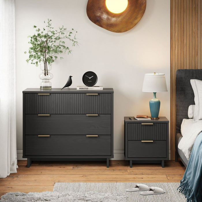 Granville Modern 2-Piece Dresser Set in Charcoal Gray 