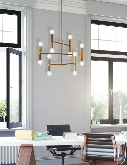 Dainolite Ava 12 Light Chandelier Small Vintage Bronze Finish Lamp