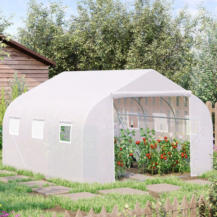 Outsunny 11.5' X 10' X 6.5' Portable Walk-in Tunnel Greenhouse, Garden Plant Growing Warm House, Out
